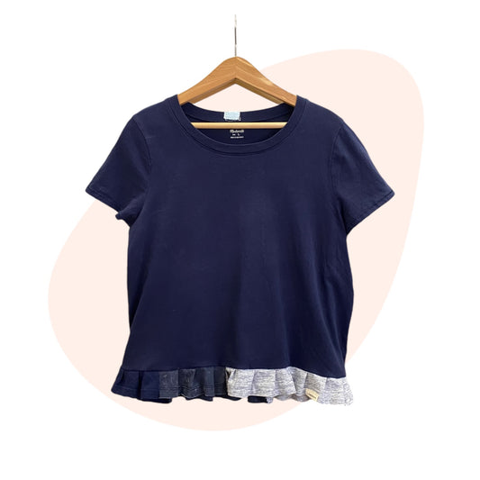 Patchwork Top #38 - Navy / Black / Grey - Size L