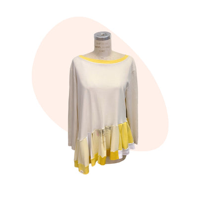 Patchwork Top #20 -  Cream / Yellow - Size L