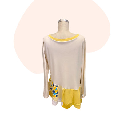 Patchwork Top #20 -  Cream / Yellow - Size L